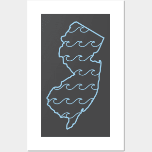 Jersey Waves Sky Blue Posters and Art